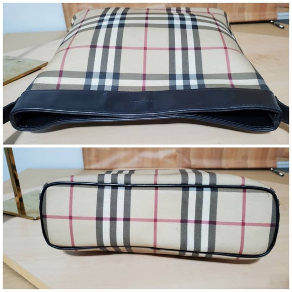 Authentic BURBERRY Nova Check Canvas Shoulder Bag Black - Picture 9 of 10